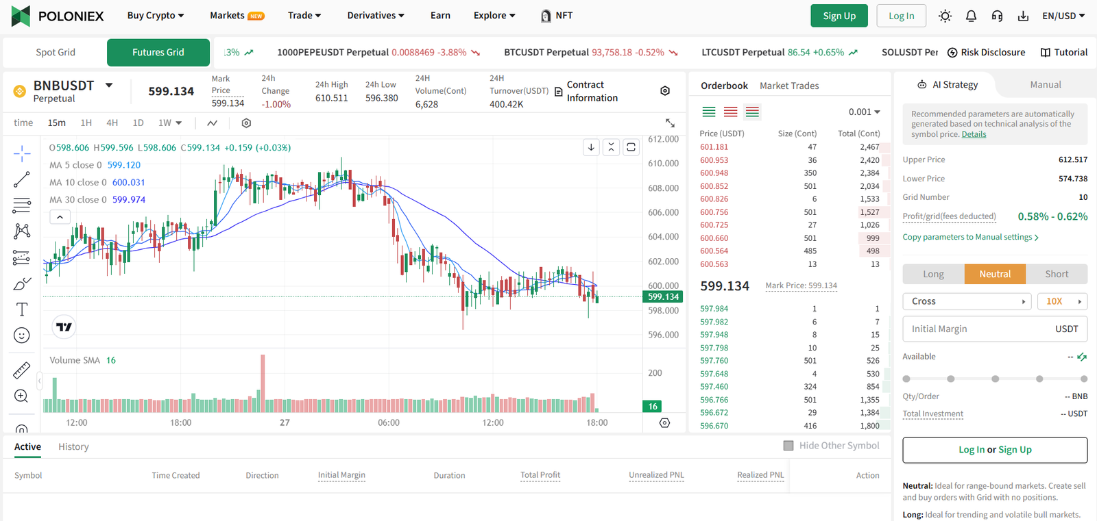 Poloniex grid trading